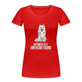 Esquimau d’Amérique - T-shirt bio Premium Femme - rouge - Devant - Mia (176cm)