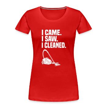 Ménage et femme de ménage - T-shirt bio Premium Femme - rouge - Devant - Mia (176cm)