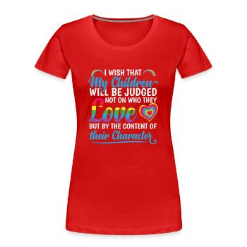 Love LGBTQ Mom Pride Month - Women's Premium Organic T-Shirt - red - Front - Mia (176cm)