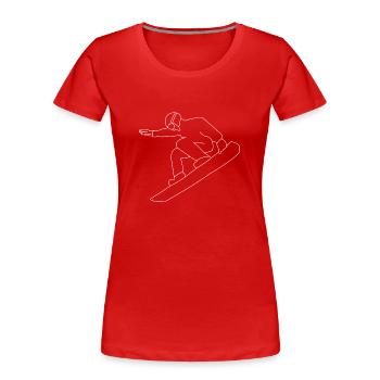 Snowboarding Snowboarder - Women's Premium Organic T-Shirt - red - Front - Mia (176cm)