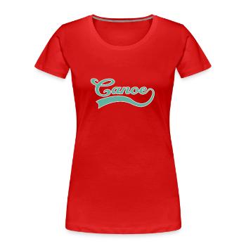 Kanu Kanusport Schriftzug - Frauen Premium Bio T-Shirt - Rot - Vorne - Mia (176cm)