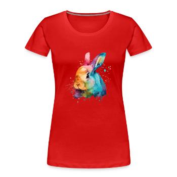 Mignon petit lapin Pour les amoureux des lapins Coloré - T-shirt bio Premium Femme - rouge - Devant - Mia (176cm)