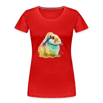 Mignon petit lapin Pour les amoureux des lapins Coloré - T-shirt bio Premium Femme - rouge - Devant - Mia (176cm)