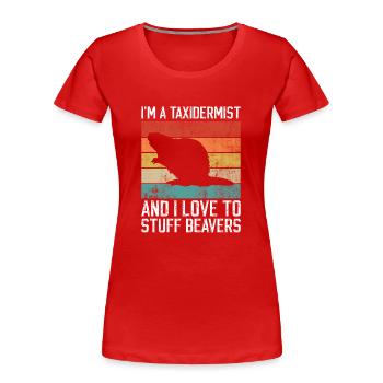 Taxidermie Und Füllbiber - T-shirt bio Premium Femme - rouge - Devant - Mia (176cm)