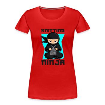 Tricot Tricot Ninja Tricot - T-shirt bio Premium Femme - rouge - Devant - Mia (176cm)