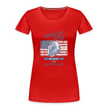Je fais ce que mon pitbull veut - T-shirt bio Premium Femme - rouge - Devant - Mia (176cm)