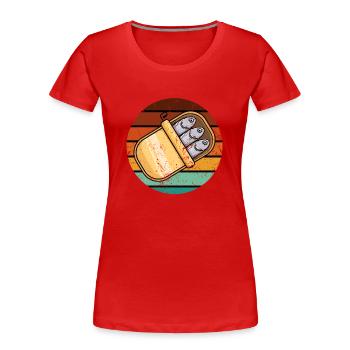 Anchois Poissons Sardaigne Cadeau - T-shirt bio Premium Femme - rouge - Devant - Mia (176cm)