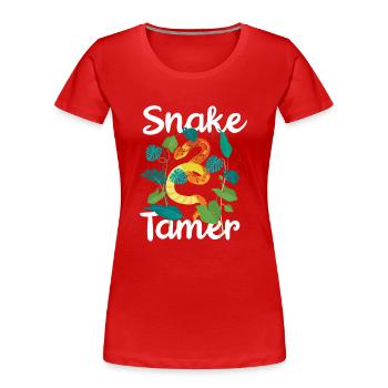 Schlange, Reptil - Schlangen - Frauen Premium Bio T-Shirt - Rot - Vorne - Mia (176cm)