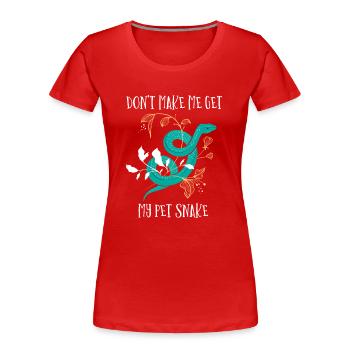 Schlange, Reptil - Schlangen - Frauen Premium Bio T-Shirt - Rot - Vorne - Mia (176cm)