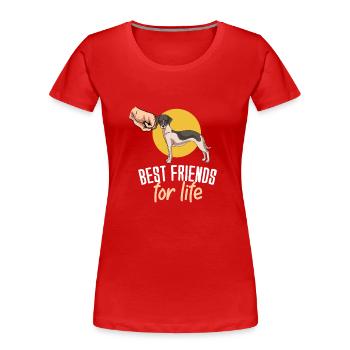 Whippet - T-shirt bio Premium Femme - rouge - Devant - Mia (176cm)