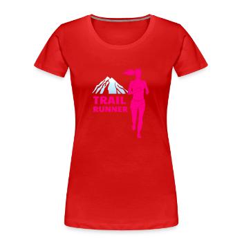 Trail Runner Running Joggen Jogger I Geschenk - Frauen Premium Bio T-Shirt - Rot - Vorne - Mia (176cm)