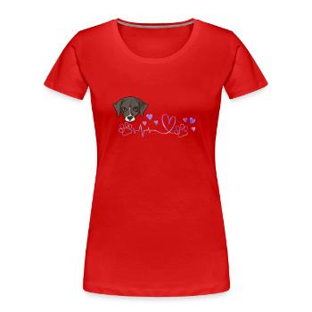 Whippet - T-shirt bio Premium Femme - rouge - Devant - Mia (176cm)