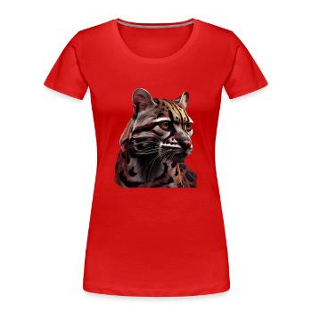 juste un garçon qui aime Ocelots Ocelot ocelot ocelot - T-shirt bio Premium Femme - rouge - Devant - Mia (176cm)