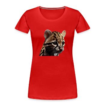 juste un garçon qui aime Ocelots Ocelot ocelot ocelot - T-shirt bio Premium Femme - rouge - Devant - Mia (176cm)