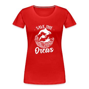 Rettet Die Orcas Schützen Meer Wal Orca - Frauen Premium Bio T-Shirt - Rot - Vorne - Mia (176cm)