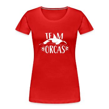 Team Orcas Meer Orca Wal Schützen - Frauen Premium Bio T-Shirt - Rot - Vorne - Mia (176cm)
