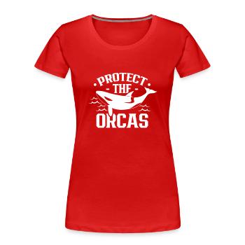 Schützt Die Orcas Wal Meer Orca Schützen - Frauen Premium Bio T-Shirt - Rot - Vorne - Mia (176cm)