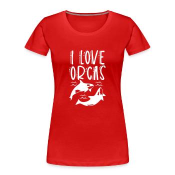 Ich Liebe Orcas Wal Schützen Orca Meer - Frauen Premium Bio T-Shirt - Rot - Vorne - Mia (176cm)