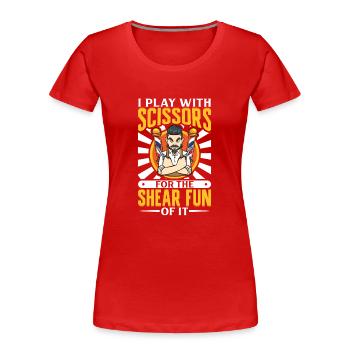Beard Barber Hairdresser Hairstylist Hair Salon - Frauen Premium Bio T-Shirt - Rot - Vorne - Mia (176cm)