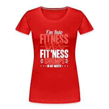 Cadeau pour les amateurs de fruits de mer Fruits de mer - T-shirt bio Premium Femme - rouge - Devant - Mia (176cm)