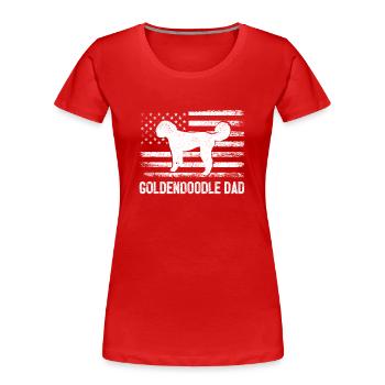 Goldendoodle Dog Owner Father's Day Daddy Golden - Women's Premium Organic T-Shirt - red - Front - Mia (176cm)