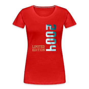 2004 Limited Edition - Frauen Premium Bio T-Shirt - Rot - Vorne - Mia (176cm)