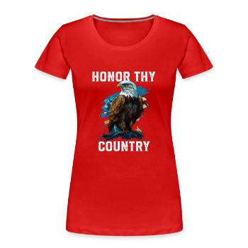 Honor Thy Country American Bald Eagle America USA - Frauen Premium Bio T-Shirt - Rot - Vorne - Mia (176cm)