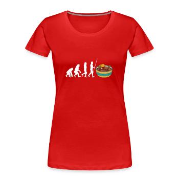 Brésil Ragoût de haricots de porc brésilien Feijoada - T-shirt bio Premium Femme - rouge - Devant - Mia (176cm)