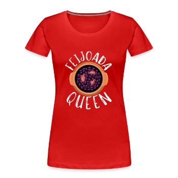 Brésil Ragoût de haricots de porc brésilien Feijoada - T-shirt bio Premium Femme - rouge - Devant - Mia (176cm)