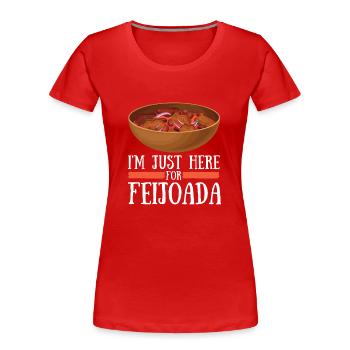 Brésil Ragoût de haricots de porc brésilien Feijoada - T-shirt bio Premium Femme - rouge - Devant - Mia (176cm)