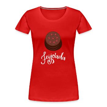 Brésil Ragoût de haricots de porc brésilien Feijoada - T-shirt bio Premium Femme - rouge - Devant - Mia (176cm)