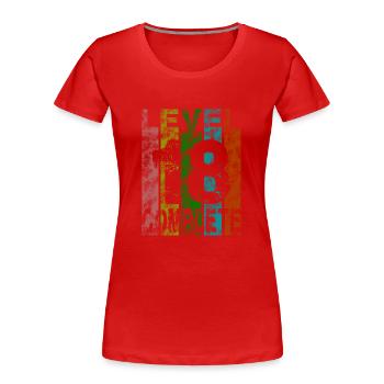 18th birthday Young Girls Level 18 years 2005 - Women's Premium Organic T-Shirt - red - Front - Mia (176cm)