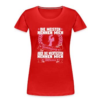 Verkäuferin Muttertag Einzelhandel Verkäufer - Frauen Premium Bio T-Shirt - Rot - Vorne - Mia (176cm)