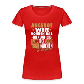 Verkäufer Vatertag Einzelhandel Einzelhändler Papa - Frauen Premium Bio T-Shirt - Rot - Vorne - Mia (176cm)