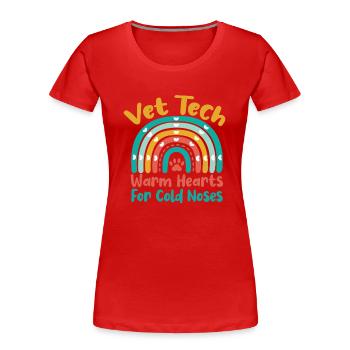 veterinarian, veterinarian, veterinarian - Women's Premium Organic T-Shirt - red - Front - Mia (176cm)