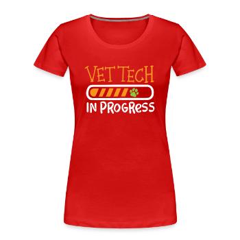 veterinarian, veterinarian, veterinarian - Women's Premium Organic T-Shirt - red - Front - Mia (176cm)
