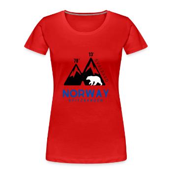 Spitzbergen Svalbard Norwegen - Frauen Premium Bio T-Shirt - Rot - Vorne - Mia (176cm)