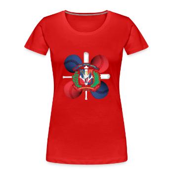 République dominicaine Flag Baseball Bats Pelota - T-shirt bio Premium Femme - rouge - Devant - Mia (176cm)