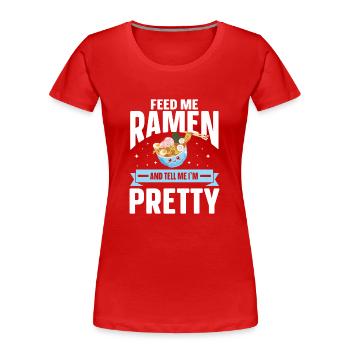 Ramen Noodle Soup Japanese Kawaii Gift Ramen - Women's Premium Organic T-Shirt - red - Front - Mia (176cm)
