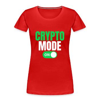 Krypto Modus Ein - Frauen Premium Bio T-Shirt - Rot - Vorne - Mia (176cm)