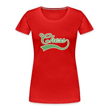 Lettrage d’échecs - T-shirt bio Premium Femme - rouge - Devant - Mia (176cm)