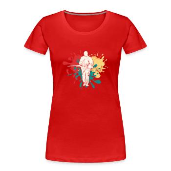 Jäger Jagen Silhouette - Frauen Premium Bio T-Shirt - Rot - Vorne - Mia (176cm)