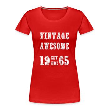 Vintage Awesome EST SINCE 1965 Birthday - Women's Premium Organic T-Shirt - red - Front - Mia (176cm)
