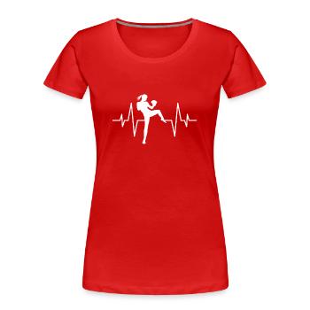 Arts martiaux Artiste martial Heartbeat - T-shirt bio Premium Femme - rouge - Devant - Mia (176cm)
