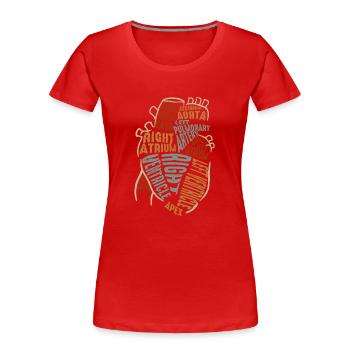 Teile des Herzens - Frauen Premium Bio T-Shirt - Rot - Vorne - Mia (176cm)