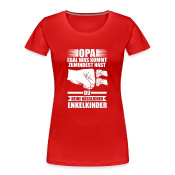 Großvater Enkelkinder Opa - Frauen Premium Bio T-Shirt - Rot - Vorne - Mia (176cm)