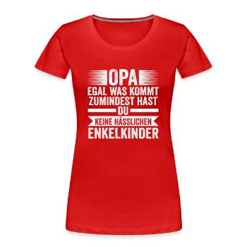 Großvater Enkelkinder Opa - Frauen Premium Bio T-Shirt - Rot - Vorne - Mia (176cm)