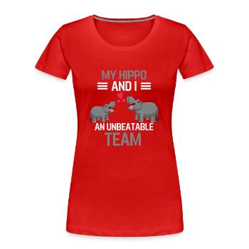 Mon hippopotame et moi Afrique animal drôle hippopotame - T-shirt bio Premium Femme - rouge - Devant - Mia (176cm)