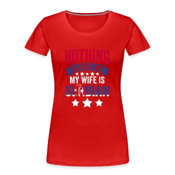 Rien ne me fait peur Drôle de femme serbe pour Srbija - T-shirt bio Premium Femme - rouge - Devant - Mia (176cm)