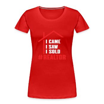 Agent immobilier - T-shirt bio Premium Femme - rouge - Devant - Mia (176cm)